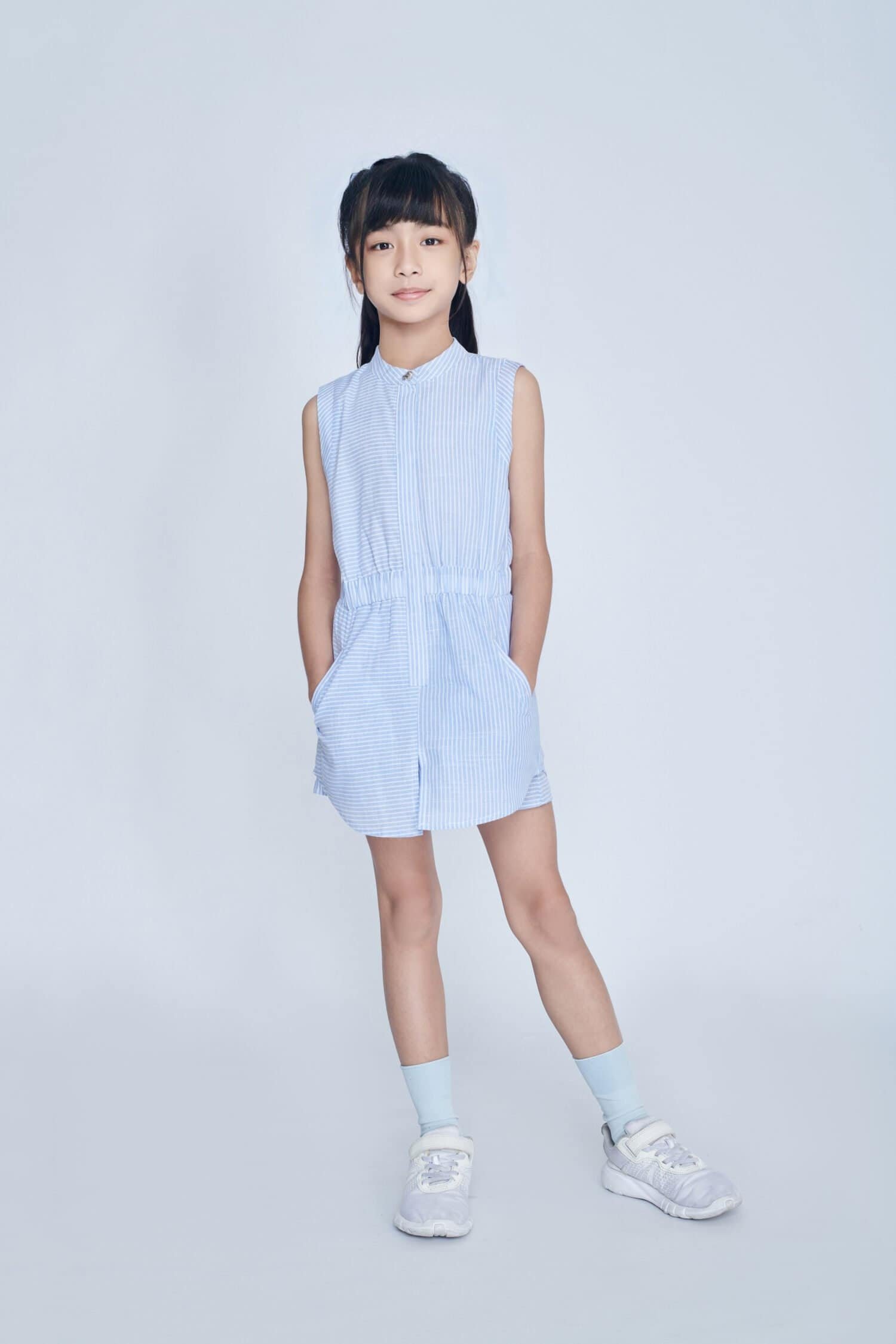 Kids Lena Romper in Sky Blue
