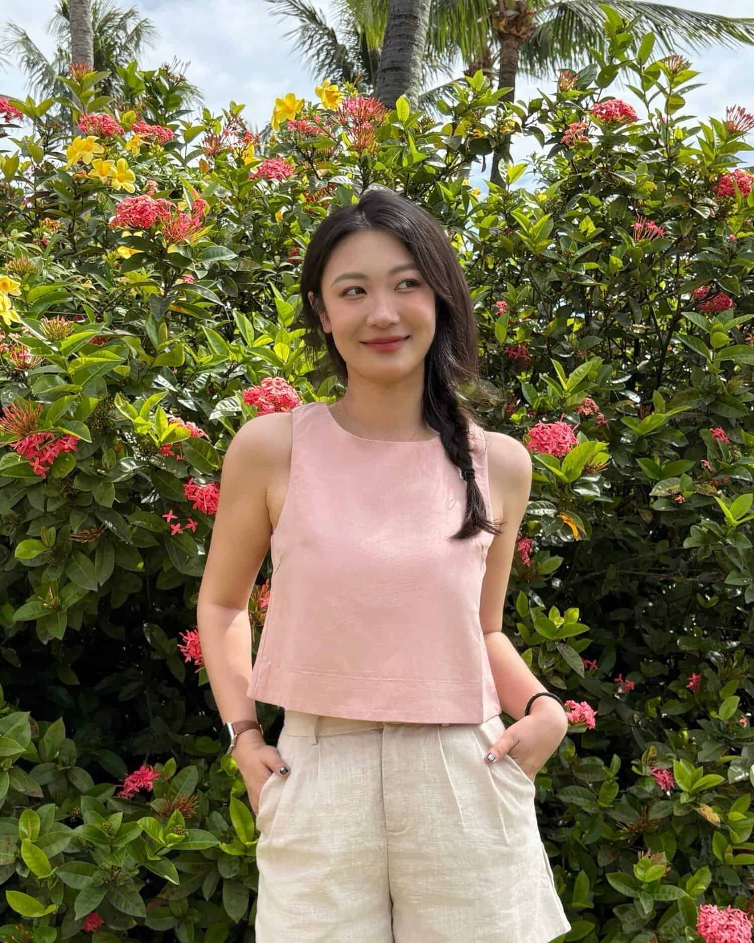 Myrel Sleeveless Top in Blush Pink