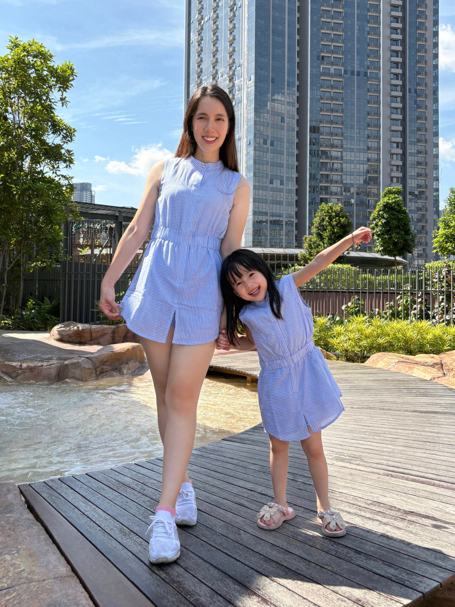 Lena Romper Matching Set in Sky Blue