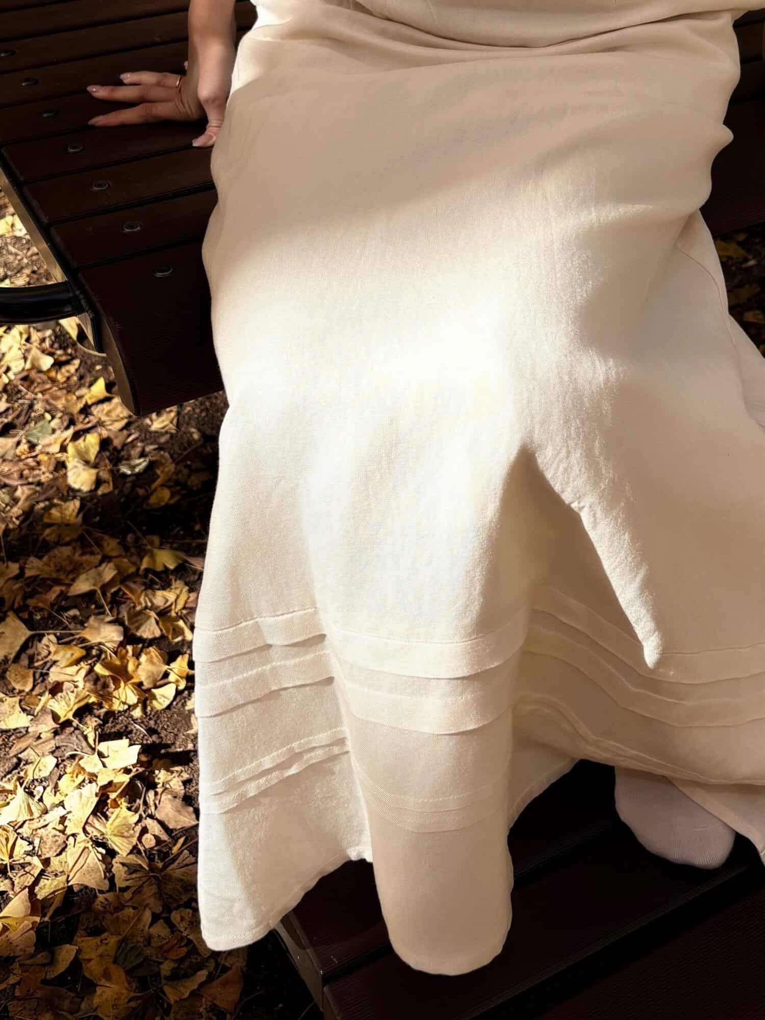 Yeon Linen Maxi Skirt in Cream